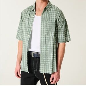 Hollister Casual Green Checkered Shirt